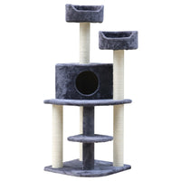 Thumbnail for i.Pet Cat Tree Trees Scratching Post Scratcher Tower Condo House Grey 126cm