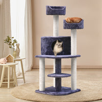 Thumbnail for i.Pet Cat Tree Trees Scratching Post Scratcher Tower Condo House Grey 126cm