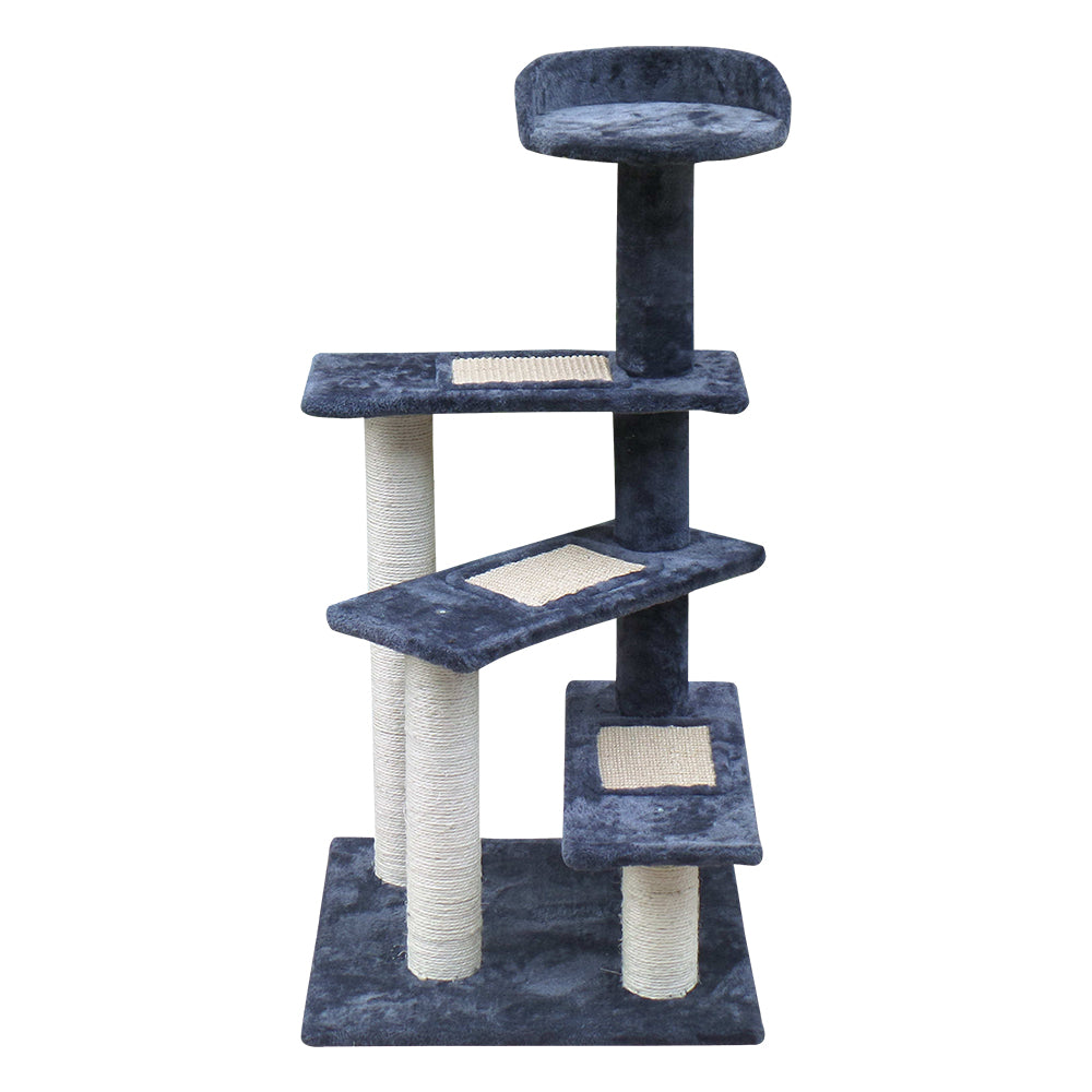 i.Pet 100cm Cat Tree - Wooden Steps, Premium Scratching Post, Tower & Condo House for Cats