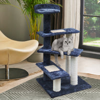 Thumbnail for i.Pet 100cm Cat Tree - Wooden Steps, Premium Scratching Post, Tower & Condo House for Cats