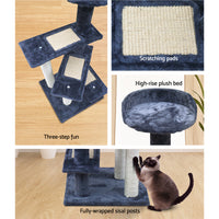 Thumbnail for i.Pet 100cm Cat Tree - Wooden Steps, Premium Scratching Post, Tower & Condo House for Cats