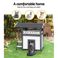 Thumbnail for i.Pet Rabbit Hutch Cat House Shelter Outdoor Wooden Small Dog Pet Houses Kennel