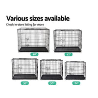 Thumbnail for i.Pet Dog Cage 24inch Pet Cage - Black