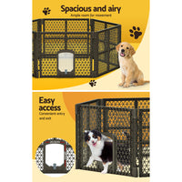 Thumbnail for i.Pet Pet Dog Playpen Enclosure 6 Panel Fence Puppy Cage Plastic Play Pen Fold