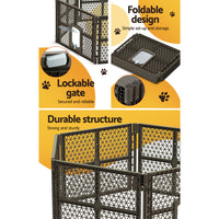 Thumbnail for i.Pet Pet Dog Playpen Enclosure 6 Panel Fence Puppy Cage Plastic Play Pen Fold