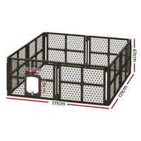 Thumbnail for i.Pet Pet Dog Playpen Enclosure 8 Panel Fence Puppy Cage Plastic Play Pen Fold