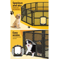 Thumbnail for i.Pet Pet Dog Playpen Enclosure 8 Panel Fence Puppy Cage Plastic Play Pen Fold