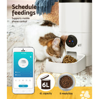 Thumbnail for i.Pet Automatic Pet Feeder 6L Auto Camera Dog Cat Smart Video Wifi Food App Hd