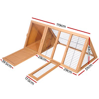 Thumbnail for i.Pet Rabbit Hutch Wooden Chicken Coop Pet Hutch 119cm x 51cm x 44cm