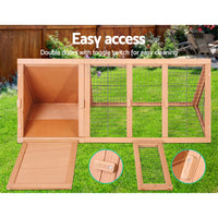 Thumbnail for i.Pet Rabbit Hutch Wooden Chicken Coop Pet Hutch 119cm x 51cm x 44cm