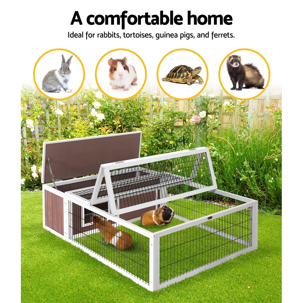 i.Pet Wooden Rabbit Hutch Chicken Coop Run Cage Habitat House Outdoor Large