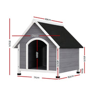 Thumbnail for i.Pet Dog Kennel Outdoor Wooden Indoor Puppy Pet House Weatherproof XL Large