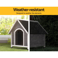 Thumbnail for i.Pet Dog Kennel Outdoor Wooden Indoor Puppy Pet House Weatherproof XL Large