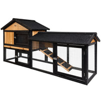 Thumbnail for i.Pet Chicken Coop Rabbit Hutch Wooden Cage Pet Hutch 165cm x 52cm x 86cm