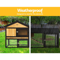 Thumbnail for i.Pet Chicken Coop Rabbit Hutch Wooden Cage Pet Hutch 165cm x 52cm x 86cm