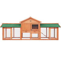 Thumbnail for i.Pet Rabbit Hutch Chicken Coop Wooden Cage Pet Hutch 220cm x 52cm x 84cm