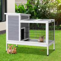 Thumbnail for i.Pet Rabbit Hutch Wooden Ferret Cage Habitat House Outdoor Large