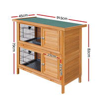 Thumbnail for i.Pet Rabbit Hutch Wooden Pet Hutch 82cm x 91.5cm x 45cm