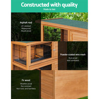 Thumbnail for i.Pet Rabbit Hutch Wooden Pet Hutch 82cm x 91.5cm x 45cm