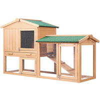 Thumbnail for i.Pet Chicken Coop Rabbit Hutch 138cm Wide Wooden Pet Hutch