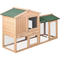 Thumbnail for i.Pet Chicken Coop Rabbit Hutch 138cm Wide Wooden Pet Hutch