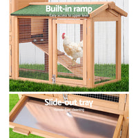 Thumbnail for i.Pet Chicken Coop Rabbit Hutch 138cm Wide Wooden Pet Hutch