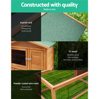 Thumbnail for i.Pet Rabbit Hutch Chicken Coop 155cm Tall Wooden Pet Hutch