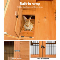 Thumbnail for i.Pet Rabbit Hutch Wooden Pet Chicken Coop 100cm Tall