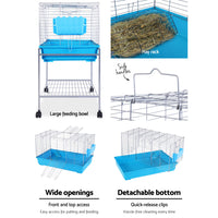 Thumbnail for i.Pet Rabbit Cage Hutch Cages Indoor Hamster Enclosure Carrier Bunny Blue