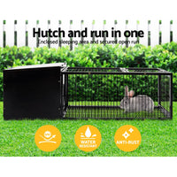 Thumbnail for i.Pet Rabbit Cage Hutch Cages Indoor Outdoor Hamster Enclosure Pet Metal Carrier 122CM Length