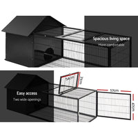 Thumbnail for i.Pet Rabbit Cage Hutch Cages Indoor Outdoor Hamster Enclosure Pet Metal Carrier 162CM Length