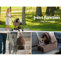 Thumbnail for i.Pet Pet Stroller Dog Pram Large Cat Carrier Travel Pushchair Foldable 4 Wheels