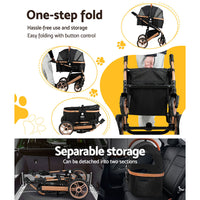 Thumbnail for i.Pet Pet Dog Stroller Pram Large Cat Carrier Travel Pushchair Foldable 4 Wheels