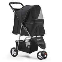 Thumbnail for i.Pet 3 Wheel Pet Stroller - Black
