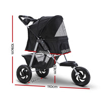 Thumbnail for i.Pet Pet Stroller Dog Carrier Foldable Pram Large Black