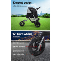 Thumbnail for i.Pet Pet Stroller Dog Carrier Foldable Pram Large Black