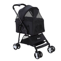 Thumbnail for i.Pet Pet Stroller Dog Carrier Foldable Pram 3 IN 1 Middle Size Black