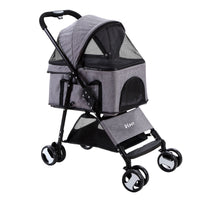 Thumbnail for i.Pet Pet Stroller Dog Carrier Foldable Pram 3 IN 1 Middle Size Grey