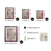 Thumbnail for Artiss Photo Frames 30PCS  8x10in 5x7in 4x6in 3.5x5in Hanging Wall Frame Black