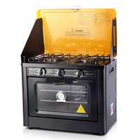 Thumbnail for Devanti 3 Burner Portable Oven - Black & Yellow