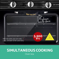 Thumbnail for Devanti 3 Burner Portable Oven - Black & Yellow