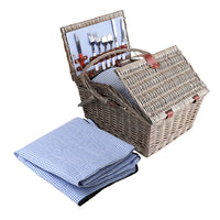 Thumbnail for Alfresco 4 Person Picnic Basket Deluxe Baskets Outdoor Insulated Blanket