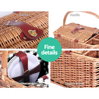 Thumbnail for Alfresco 4 Person Picnic Basket Set Basket Outdoor Insulated Blanket Deluxe