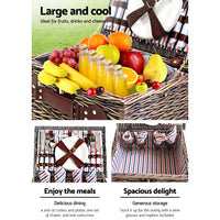 Thumbnail for Alfresco 4 Person Picnic Basket Baskets Deluxe Outdoor Corporate Gift Blanket