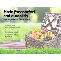 Thumbnail for Alfresco 4 Person Picnic Basket Baskets Deluxe Outdoor Corporate Gift Blanket