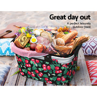 Thumbnail for Alfresco Picnic Bag Basket Folding Large Hamper Camping Hiking Insulated