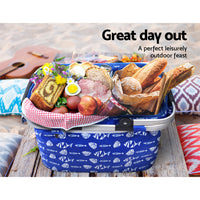 Thumbnail for Alfresco Picnic Bag Basket FoldingHamper Camping Hiking Insulated