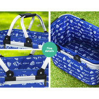 Thumbnail for Alfresco Picnic Bag Basket FoldingHamper Camping Hiking Insulated