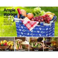 Thumbnail for Alfresco Picnic Bag Basket FoldingHamper Camping Hiking Insulated