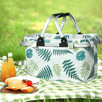 Thumbnail for Alfresco Picnic Bag Basket Folding Hamper Camping Hiking Insulated White